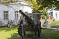 Museum of the history of the military of the Hungarian army with historical exhibits and compositions on the theme of war. Royalty Free Stock Photo