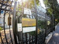 Sign with an inscription at the entrance of the Embassy of the Republic of Bulgaria