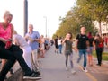 View on the people walking on the streets of Budapest, Hungary Royalty Free Stock Photo