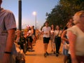 View on the people walking on the streets of Budapest, Hungary Royalty Free Stock Photo