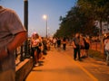 View on the people walking on the streets of Budapest, Hungary Royalty Free Stock Photo