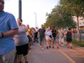 View on the people walking on the streets of Budapest, Hungary Royalty Free Stock Photo