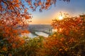 Budapest, Hungary - Autumn in Budapest. Liberty Bridge Szabadsag Hid at sunrise