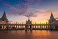 Budapest, Hungary - Beautiful golden sunrise at Fisherman`s Bastion Halaszbastya with Parliament of Hungary Royalty Free Stock Photo