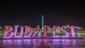 Budapest, Hungary - The beautiful Hero`s Square, Hosok tere or or Millennium Monument by night