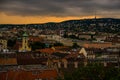 Budapest, Hungary: Beautiful landscape of the city. Panorama top view from the hill to the old town Royalty Free Stock Photo