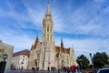 Budapest, Hungary - 01.23.2023: Beautiful Matyas templom Matthias church in Buda castle Budapest with blue sky Royalty Free Stock Photo