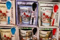 Budapest, Hungary: A beautiful souvenir mug with a picture of the city and attractions is sold in the market