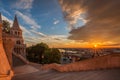 Budapest, Hungary - Beautiful sunrise and clouds and sky over the capital of Hungary Royalty Free Stock Photo