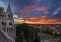 Budapest, Hungary - Beautiful sunrise and colorful clouds and sky over the capital of Hungary Royalty Free Stock Photo