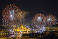 Budapest, Hungary - The beautiful 20th of August fireworks over the river Danube Royalty Free Stock Photo