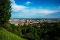 Budapest, Hungary: Beautiful top view of the city and the Danube river. Panorama of the old town from the hill Royalty Free Stock Photo