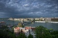 Budapest, Hungary - Chain bridge and Pest view Royalty Free Stock Photo