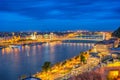 Budapest Hungary, night city skyline night at Danube River with Elisabeth Bridge Royalty Free Stock Photo