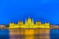 Budapest Hungary, skyline night at Hungarian Parliament and Danube River Royalty Free Stock Photo
