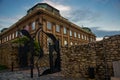 BUDAPEST, HUNGARY: Corvin Gate on St. George Square of Royal Palace of Budapest,with big black raven on top, symbolizing of King Royalty Free Stock Photo