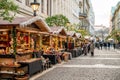 Budapest, Hungary - December 2017: Christmas market in front of