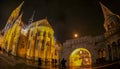 Fisherman Bastion in a winter night and Matthias Church. Budapest, Hungary Royalty Free Stock Photo