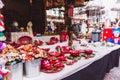 BUDAPEST, HUNGARY - DECEMBER 19, 2018: Tourists and local people enjoying the beautiful Christmas Market at St. Stephen Royalty Free Stock Photo