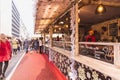 BUDAPEST, HUNGARY - DECEMBER 19, 2018: Tourists and local people enjoying the beautiful Christmas Market at St. Stephen's Square Royalty Free Stock Photo