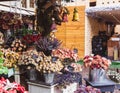 BUDAPEST, HUNGARY - DECEMBER 19, 2018: Tourists and local people enjoying the beautiful Christmas Market at St. Stephen Royalty Free Stock Photo