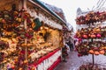 BUDAPEST, HUNGARY - DECEMBER 19, 2018: Tourists and local people enjoying the beautiful Christmas Market at St. Stephen Royalty Free Stock Photo