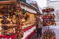 BUDAPEST, HUNGARY - DECEMBER 19, 2018: Tourists and local people enjoying the beautiful Christmas Market at St. Stephen Royalty Free Stock Photo