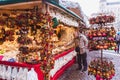 BUDAPEST, HUNGARY - DECEMBER 19, 2018: Tourists and local people enjoying the beautiful Christmas Market at St. Stephen Royalty Free Stock Photo