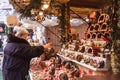 BUDAPEST, HUNGARY - DECEMBER 19, 2018: Tourists and local people enjoying the beautiful Christmas Market at St. Stephen Royalty Free Stock Photo