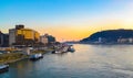 View at twilight of Danube river and Budapest city Hungary Royalty Free Stock Photo