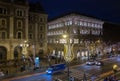 View from Opera onchristmas decorated, Andrassy rd. Budapest. Hungary Royalty Free Stock Photo