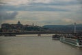 Budapest, Hungary: Elisabeth Bridge, Royal Palace, Buda Castle on the Danube River in Budapest Royalty Free Stock Photo