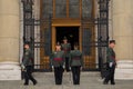 Budapest, Hungary: Ceremony of changing the guard in front of Hungarian Parliament Building