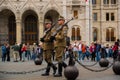 Budapest, Hungary: Ceremony of changing the guard in front of Hungarian Parliament Building