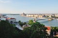 Budapest, Hungary, Europe - Chain bridge, river Danube and city panoramic view Royalty Free Stock Photo