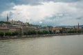 Budapest, Hungary: Church of St. Matthias, Fisherman`s Bastion, Calvinist Church. Beautiful landscape with a bridge on the Danube Royalty Free Stock Photo