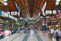 Budapest, Hungary/Europe; 06/07/2019: People shopping in the famous Great Market Hall, the largest and oldest market in Budapest,