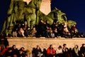 evening demonstration by young people against pedophilia in schools, orphanages and state protection of pedophile teachers