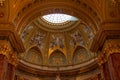 Budapest, Hungary - Feb 8, 2020: Cupola dome interior inside St. Stephen`s Basilica Royalty Free Stock Photo