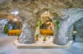 Panoramic interior of Gellert Hill Cave Church, on Feb 27 in Budapest, Hungary