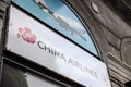 China Airlines logo on their local office for Budapest.