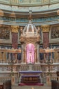 Interior of the roman catholic church St. Stephen`s Basilica. Budapest Royalty Free Stock Photo