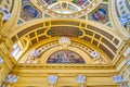 The mosaid decorations of the walls, arches and ceiling of the main hall of Szechenyi Thermal Spa complex, on February 23 in