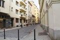 Brick Side Street in Budapest, Hungary.