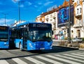 Public city transport buses in the center of Budapest Royalty Free Stock Photo