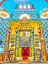 The scenic wrought iron lattice with inscriptions, located on Torah reading platform in Kazinczy Street Synagogue, on February 23