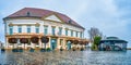 Panorama of Sandor Palace, the official residence of President of Hungary, Budapest Royalty Free Stock Photo