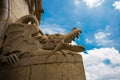 Budapest, Hungary: Fisherman Bastion. The sculpture of the dragon. Beautiful view of one of the main attractions of the old town Royalty Free Stock Photo