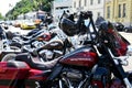 Budapest. Harley Davidson motorcycle convention. large black motor bikes. June 20