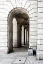 Budapest, Hungary. . Historic building, facade with columns and arched windows Royalty Free Stock Photo